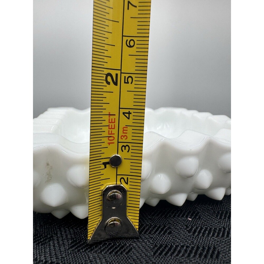 Vintage Fenton Hobnail Milk Glass 5" Square Ashtray - Picture 3 of 4